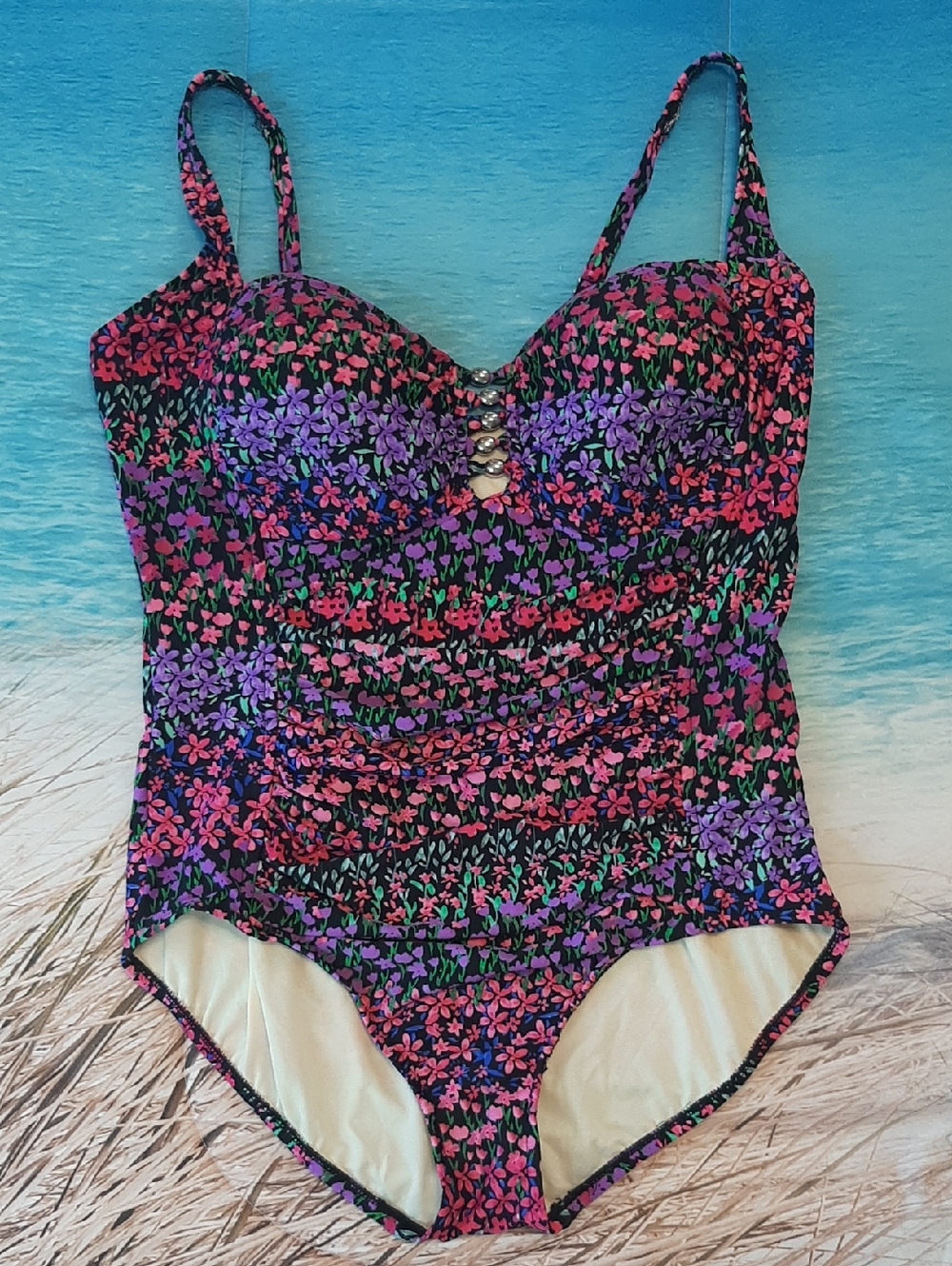 croft & barrow Size 20 Floral One Piece Swimsuit Beach Swim Wear